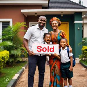 a smiling nigerian family with kids standing; Strathium School Management Software